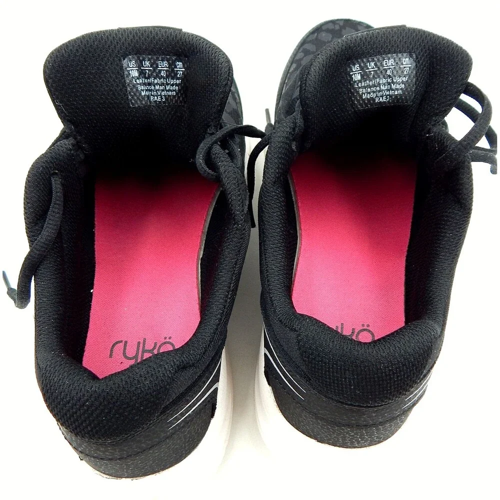 Ryka Rae 3 Leopard Print Black Women's Size 10 Lightweight Memory Foam Sneaker